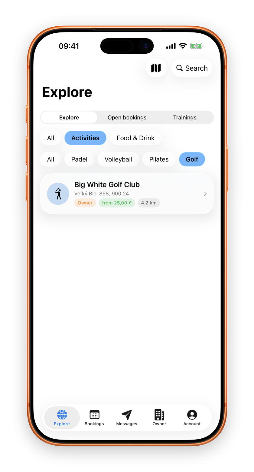 Explore in bergbooking: places near you, filtered by activity