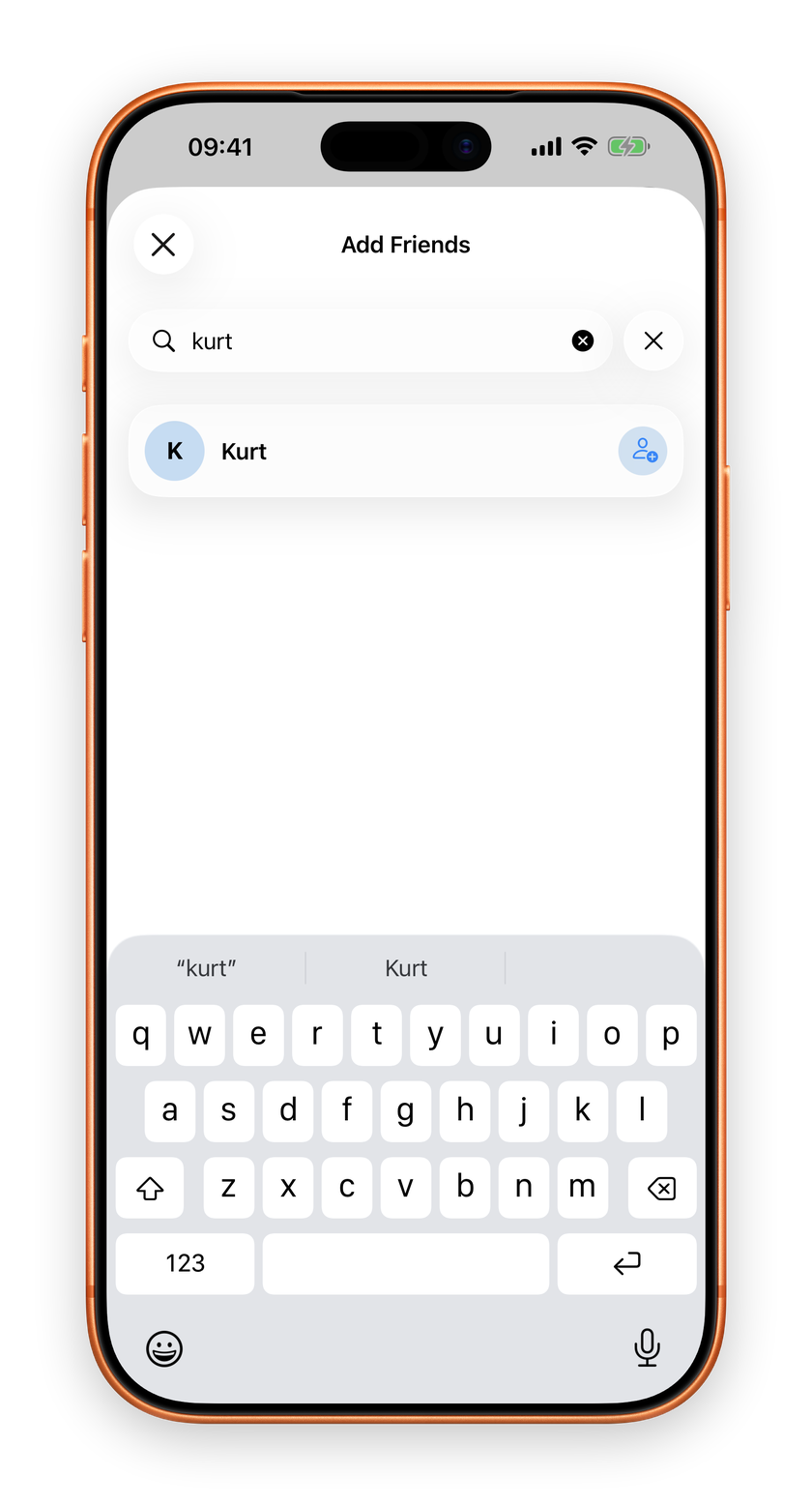 Find friends by name or tag